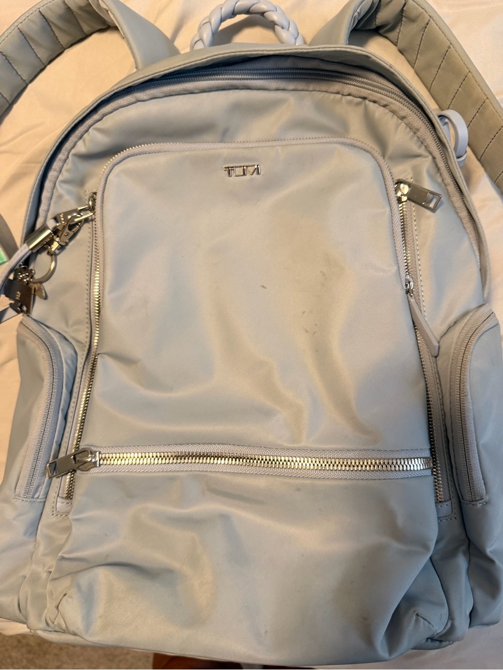 Tumi womens Pale blue Backpack with Silver Hardware - Picture 2 of 10
